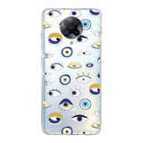 PrintiFy Xiaomi Poco F2 Pro ile Uyumlu 1mm Slim Fit Nazar Boncuğu 2 Baskılı Şeffaf Kılıf