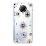 PrintiFy Xiaomi Poco F2 Pro ile Uyumlu 1mm Slim Fit Nazar Boncuğu 5 Baskılı Şeffaf Kılıf