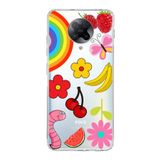 PrintiFy Xiaomi Poco F2 Pro ile Uyumlu 1mm Slim Fit Water Color 5 Baskılı Şeffaf Kılıf