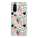 PrintiFy Xiaomi Poco F3 ile Uyumlu Kapak Memphis Desen - 1 Tasarımlı 1mm Fit Şeffaf Silikon Kılıf