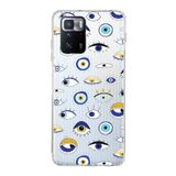 PrintiFy Xiaomi Poco X3 GT ile Uyumlu 1mm Slim Fit Nazar Boncuğu 2 Baskılı Şeffaf Kılıf