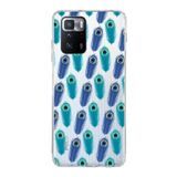 PrintiFy Xiaomi Poco X3 GT ile Uyumlu 1mm Slim Fit Nazar Boncuğu 4 Baskılı Şeffaf Kılıf