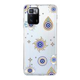PrintiFy Xiaomi Poco X3 GT ile Uyumlu 1mm Slim Fit Nazar Boncuğu 5 Baskılı Şeffaf Kılıf