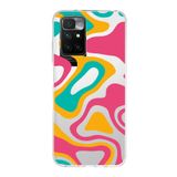 PrintiFy Xiaomi Redmi 10 2022 ile Uyumlu Kapak Renkli Desen B Turuncu Tasarımlı 1mm Fit Şeffaf Silikon Kılıf