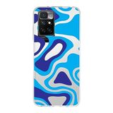 PrintiFy Xiaomi Redmi 10 2022 ile Uyumlu Kapak Renkli Desen C Mavi Tasarımlı 1mm Fit Şeffaf Silikon Kılıf