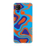 PrintiFy Xiaomi Redmi 10A ile Uyumlu Kapak Renkli Desen C Mavi Tasarımlı 1mm Fit Şeffaf Silikon Kılıf