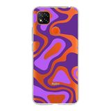 PrintiFy Xiaomi Redmi 10A ile Uyumlu Kapak Renkli Desen F Mor Tasarımlı 1mm Fit Şeffaf Silikon Kılıf
