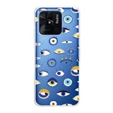 PrintiFy Xiaomi Redmi 10C ile Uyumlu 1mm Slim Fit Nazar Boncuğu 2 Baskılı Şeffaf Kılıf