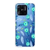 PrintiFy Xiaomi Redmi 10C ile Uyumlu 1mm Slim Fit Nazar Boncuğu 3 Baskılı Şeffaf Kılıf