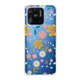 PrintiFy Xiaomi Redmi 10C ile Uyumlu Kapak Çiçek Tasarımlı 1mm Fit Şeffaf Silikon Kılıf