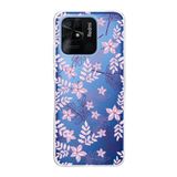 PrintiFy Xiaomi Redmi 10C ile Uyumlu Kapak Floral Pudra Tasarımlı 1mm Fit Şeffaf Silikon Kılıf