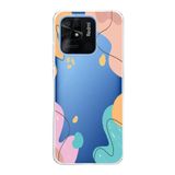 PrintiFy Xiaomi Redmi 10C ile Uyumlu Kapak Geometrik Şekiller Tasarımlı 1mm Fit Şeffaf Silikon Kılıf