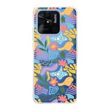 PrintiFy Xiaomi Redmi 10C ile Uyumlu Kapak Memphis Desen - 2 Tasarımlı 1mm Fit Şeffaf Silikon Kılıf
