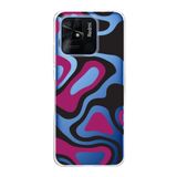 PrintiFy Xiaomi Redmi 10C ile Uyumlu Kapak Renkli Desen D Siyah Tasarımlı 1mm Fit Şeffaf Silikon Kılıf