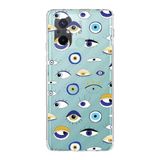 PrintiFy Xiaomi Redmi 12C ile Uyumlu 1mm Slim Fit Nazar Boncuğu 2 Baskılı Şeffaf Kılıf