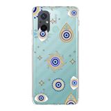 PrintiFy Xiaomi Redmi 12C ile Uyumlu 1mm Slim Fit Nazar Boncuğu 5 Baskılı Şeffaf Kılıf