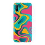 PrintiFy Xiaomi Redmi 9A ile Uyumlu Kapak Renkli Desen B Turuncu Tasarımlı 1mm Fit Şeffaf Silikon Kılıf