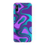 PrintiFy Xiaomi Redmi 9A ile Uyumlu Kapak Renkli Desen F Mor Tasarımlı 1mm Fit Şeffaf Silikon Kılıf