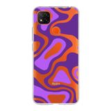 PrintiFy Xiaomi Redmi 9C ile Uyumlu Kapak Renkli Desen F Mor Tasarımlı 1mm Fit Şeffaf Silikon Kılıf