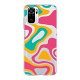 PrintiFy Xiaomi Redmi Note 10 ile Uyumlu Kapak Renkli Desen B Turuncu Tasarımlı 1mm Fit Şeffaf Silikon Kılıf