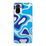 PrintiFy Xiaomi Redmi Note 10 ile Uyumlu Kapak Renkli Desen C Mavi Tasarımlı 1mm Fit Şeffaf Silikon Kılıf