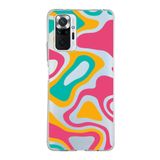 PrintiFy Xiaomi Redmi Note 10 Pro ile Uyumlu Kapak Renkli Desen B Turuncu Tasarımlı 1mm Fit Şeffaf Silikon Kılıf