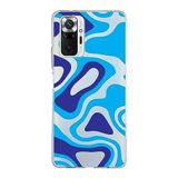 PrintiFy Xiaomi Redmi Note 10 Pro ile Uyumlu Kapak Renkli Desen C Mavi Tasarımlı 1mm Fit Şeffaf Silikon Kılıf
