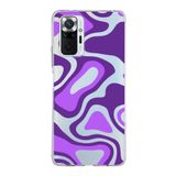 PrintiFy Xiaomi Redmi Note 10 Pro ile Uyumlu Kapak Renkli Desen F Mor Tasarımlı 1mm Fit Şeffaf Silikon Kılıf