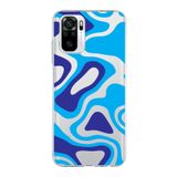 PrintiFy Xiaomi Redmi Note 10s ile Uyumlu Kapak Renkli Desen C Mavi Tasarımlı 1mm Fit Şeffaf Silikon Kılıf