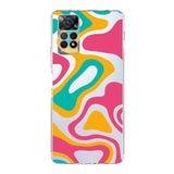 PrintiFy Xiaomi Redmi Note 11 Pro ile Uyumlu Kapak Renkli Desen B Turuncu Tasarımlı 1mm Fit Şeffaf Silikon Kılıf