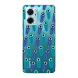 PrintiFy Xiaomi Redmi Note 11E ile Uyumlu 1mm Slim Fit Nazar Boncuğu 4 Baskılı Şeffaf Kılıf