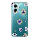 PrintiFy Xiaomi Redmi Note 11E ile Uyumlu 1mm Slim Fit Nazar Boncuğu 5 Baskılı Şeffaf Kılıf