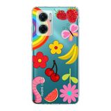 PrintiFy Xiaomi Redmi Note 11E ile Uyumlu 1mm Slim Fit Water Color 5 Baskılı Şeffaf Kılıf