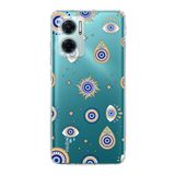 PrintiFy Xiaomi Redmi Note 11E ile Uyumlu Nazar Boncuğu 5 Kamera Korumalı Şeffaf Silikon Kılıf
