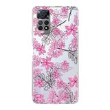 PrintiFy Xiaomi Redmi Note 12 Pro 4G Uyumlu Kamera Korumalı Kapak Floral Pembe Tasarımlı Şeffaf Kılıf