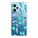PrintiFy Xiaomi Redmi Note 12 Pro 5G ile Uyumlu 1mm Slim Fit Nazar Boncuğu 3 Baskılı Şeffaf Kılıf