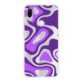 PrintiFy Xiaomi Redmi Note 7 Pro ile Uyumlu Kapak Renkli Desen F Mor Tasarımlı 1mm Fit Şeffaf Silikon Kılıf