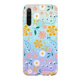 PrintiFy Xiaomi Redmi Note 8 ile Uyumlu Kapak Çiçek Tasarımlı 1mm Fit Şeffaf Silikon Kılıf