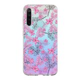PrintiFy Xiaomi Redmi Note 8 ile Uyumlu Kapak Floral Pembe Tasarımlı 1mm Fit Şeffaf Silikon Kılıf
