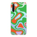 PrintiFy Xiaomi Redmi Note 8 ile Uyumlu Kapak Renkli Desen E Yeşil Tasarımlı 1mm Fit Şeffaf Silikon Kılıf