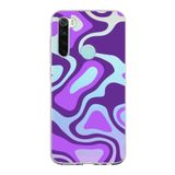 PrintiFy Xiaomi Redmi Note 8 ile Uyumlu Kapak Renkli Desen F Mor Tasarımlı 1mm Fit Şeffaf Silikon Kılıf