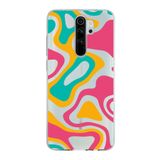 PrintiFy Xiaomi Redmi Note 8 Pro ile Uyumlu Kapak Renkli Desen B Turuncu Tasarımlı 1mm Fit Şeffaf Silikon Kılıf