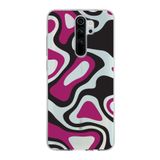 PrintiFy Xiaomi Redmi Note 8 Pro ile Uyumlu Kapak Renkli Desen D Siyah Tasarımlı 1mm Fit Şeffaf Silikon Kılıf