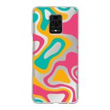 PrintiFy Xiaomi Redmi Note 9 Pro ile Uyumlu Kapak Renkli Desen B Turuncu Tasarımlı 1mm Fit Şeffaf Silikon Kılıf