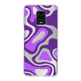 PrintiFy Xiaomi Redmi Note 9 Pro ile Uyumlu Kapak Renkli Desen F Mor Tasarımlı 1mm Fit Şeffaf Silikon Kılıf