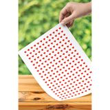 printiks 240 Adet 2 Cm Çapında Yuvarlak Kesim Kırmızı Renkli Kalp Sticker Etiket Çıkartma