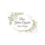 printiks Beyaz Gül Temalı Altın Renkli Çeyiz Koli Etiketi 10 Adet A4 Ebat Baskılı Sticker