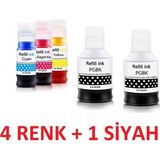 Printiks Canon Pixma Gı41 4 Renk Muadil Mürekkep Set + 1 Siyah 5 Adet G1420, G1430, G1460, G2420, G2430, G2460, G2470, G3420, G3430, G3460, G3470, G3480, G4470