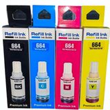 Printiks Epson T664 L382,L386,L3050,L3060,L3070,L565 4 Renk Mürekkep Seti Uyumlu
