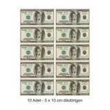 Printiks Yeşil Dolar 10 Adet Yenilebilir Pasta Süsü Kurabiye Cupcake Üzeri Şeker Hamuru Kağıt Baskısı